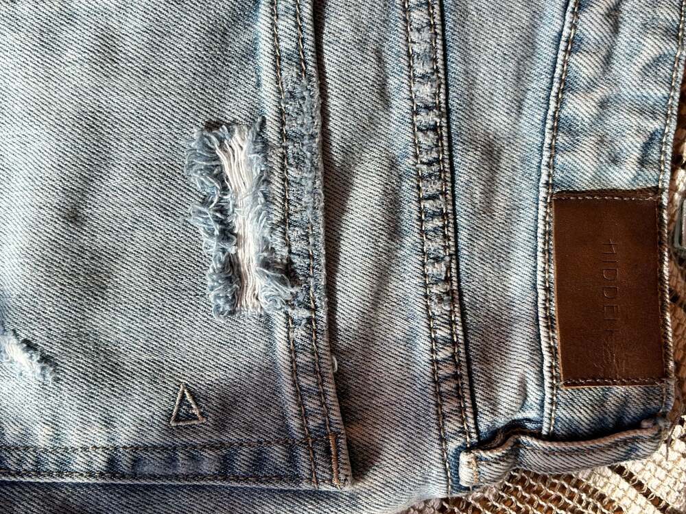 Hidden Jeans High Rise Distressed Button Fly Denim Shorts - Picture 5 of 8